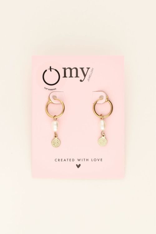 Clip-on earrings pearl & coin | My Jewellery