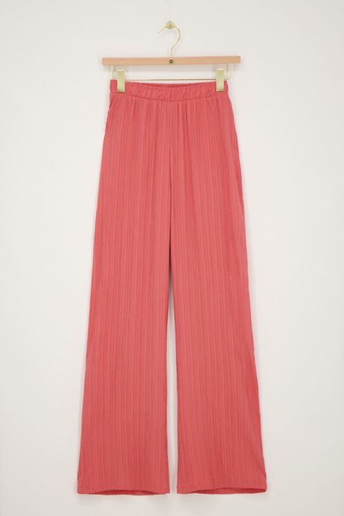 Coral wide leg crinkle trousers | My Jewellery