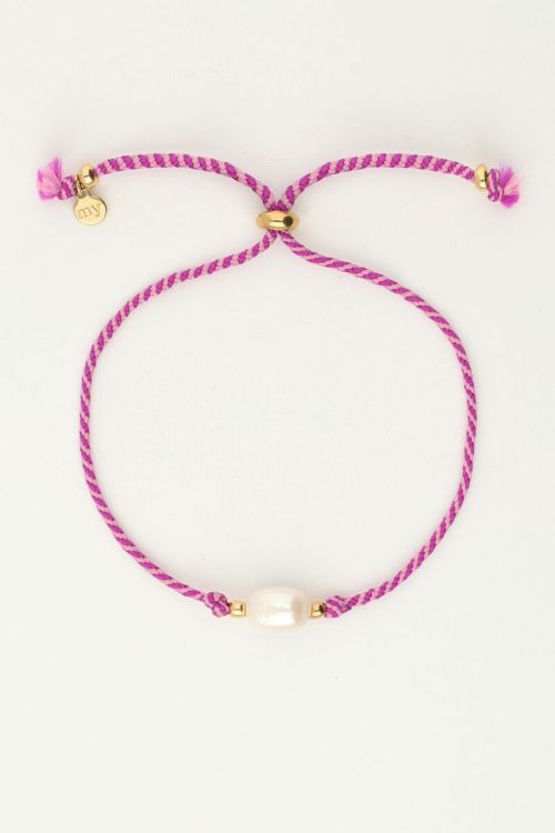 Stoffarmband mit Perle