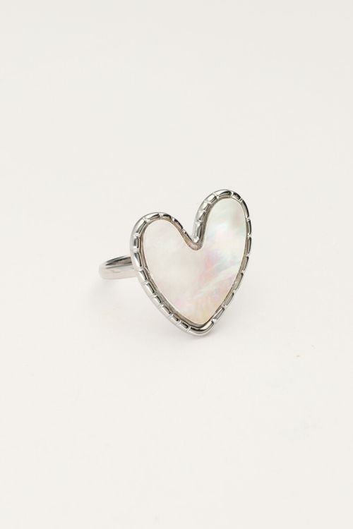 Statement ring with mother of pearl heart | My Jewellery