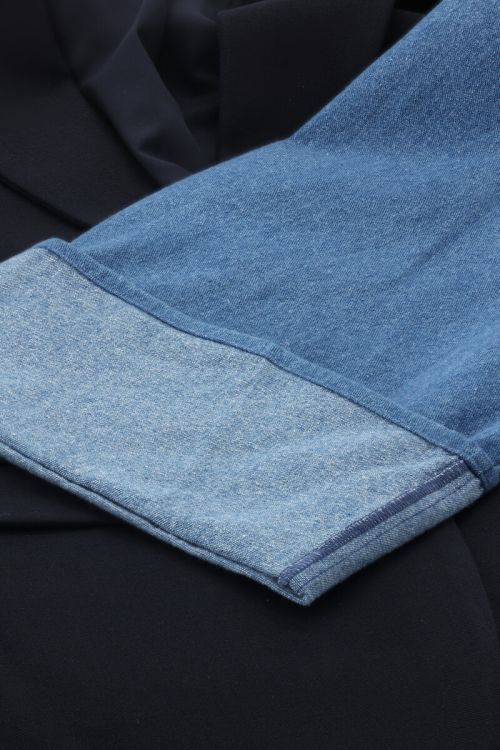 Dark blue blazer with denim sleeves | My Jewellery