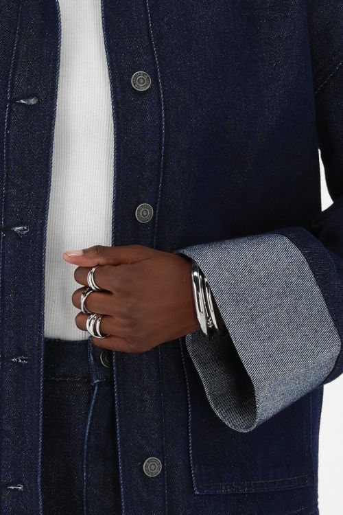 Dark blue blouse with rhinestones | My Jewellery