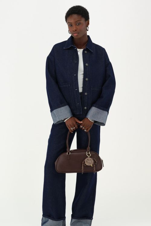 Dark blue blouse with rhinestones | My Jewellery