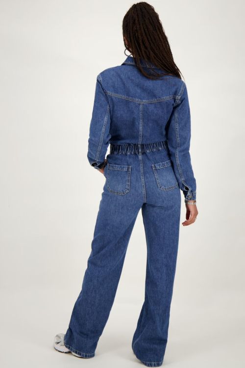Dark blue denim jumpsuit with long sleeves | My Jewellery