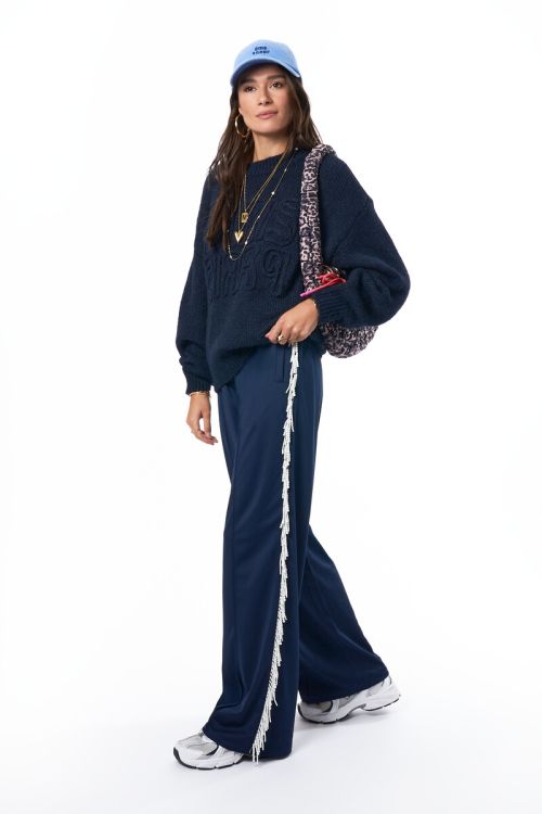 Dark blue embroidery sweater "Paris Paris" | My jewellery