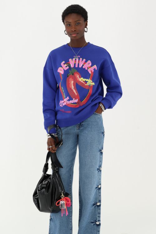 Dark blue sweater "Passion de vivre" | My Jewellery