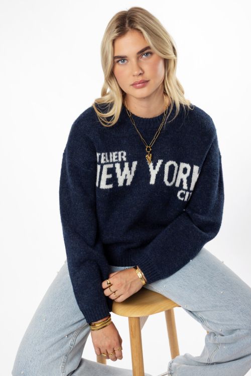 Dark blue sweater "Atelier NYC" | My Jewellery