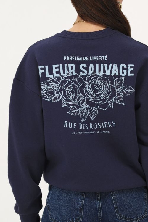 Dark blue sweater "Fleur sauvage" | My Jewellery