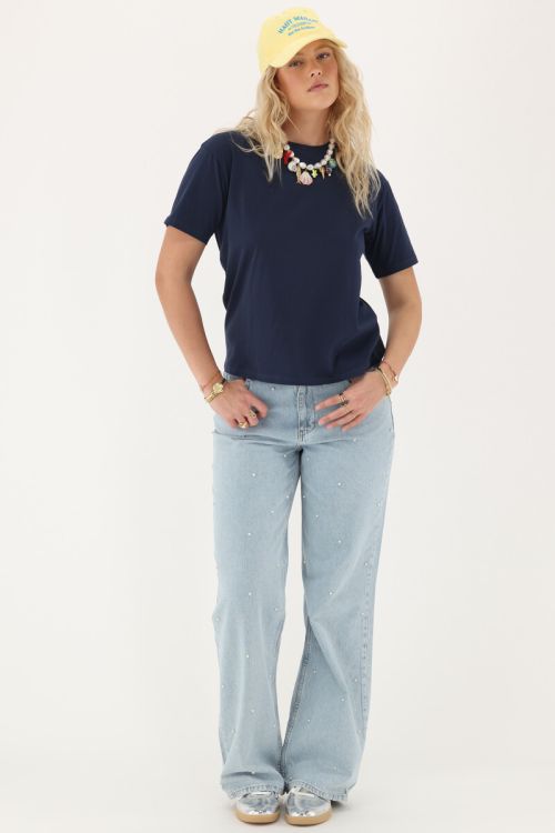 Dark blue T-shirt "Rue des Rosiers" | My Jewellery