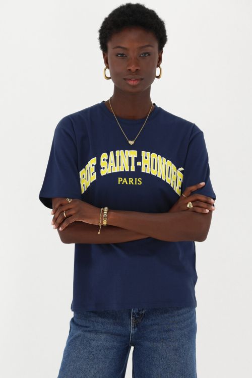 Dark blue T-shirt "Rue saint-honoré" | My Jewellery