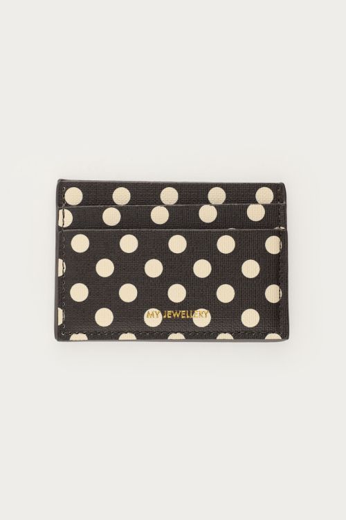 Dark brown card holder with polka dot | My Jewellery