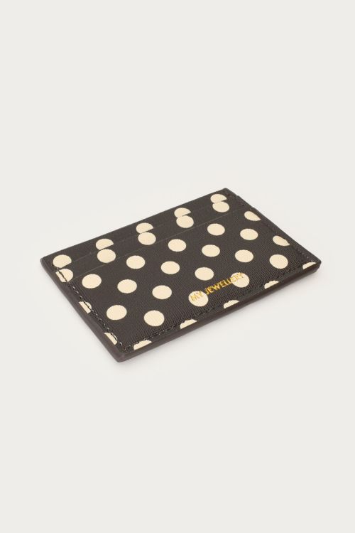 Dark brown card holder with polka dot | My Jewellery