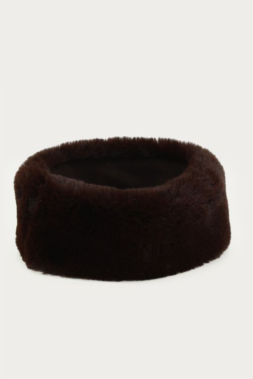 Dark brown headband faux fur | My Jewellery