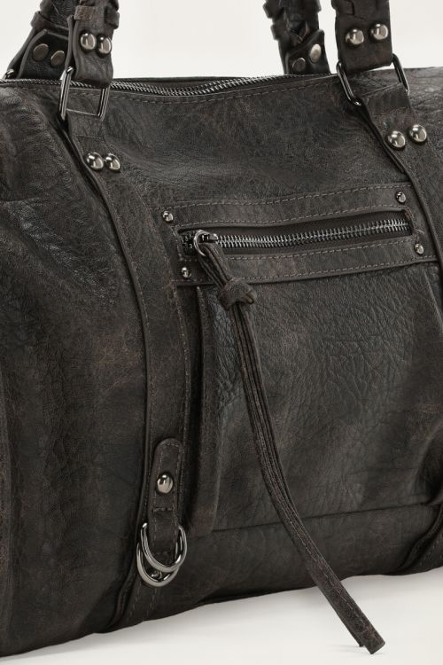 Dark brown large PU cargo bag | My Jewellery