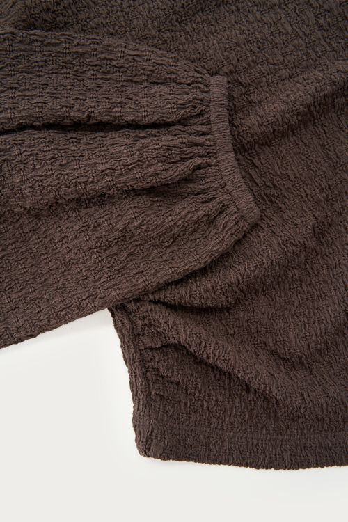 Dark brown one-shoulder crêpe top | My Jewellery