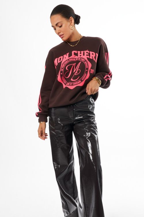 Dark brown sweater "Mon Cheri" | My Jewellery