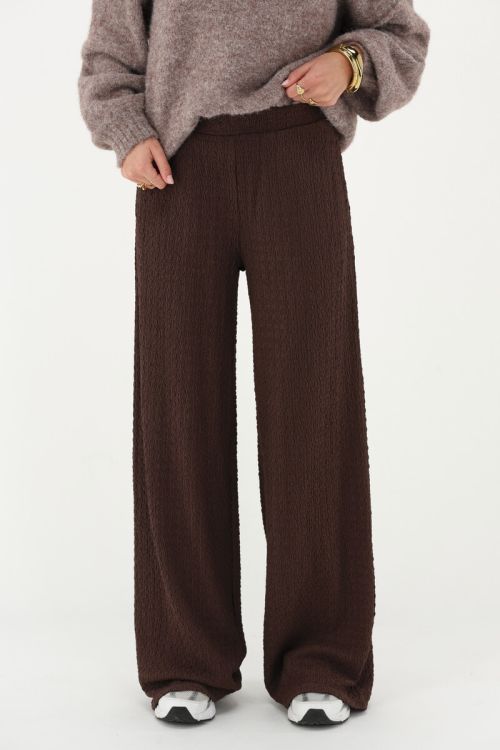 Dark brown wide leg crêpe trousers | My Jewellery