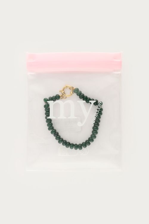 Dark green bracelet with beads | My Jewellery