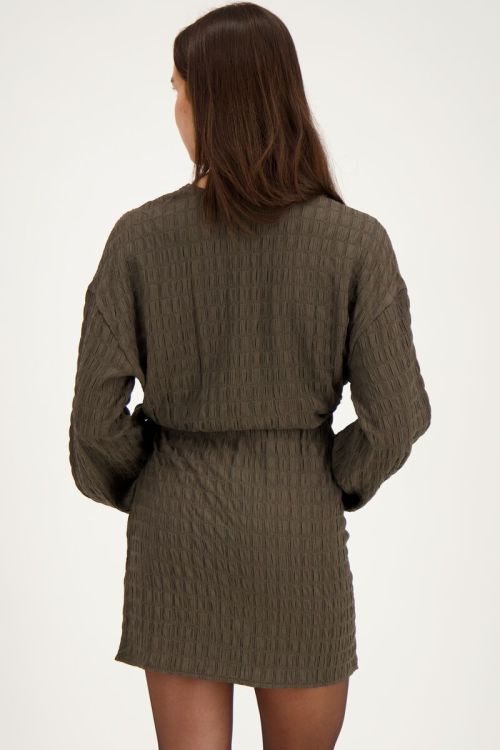 Dark green dress with overlap and structure | My Jewellery
