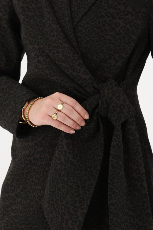 Dark green leopard print blazer dress | My Jewellery