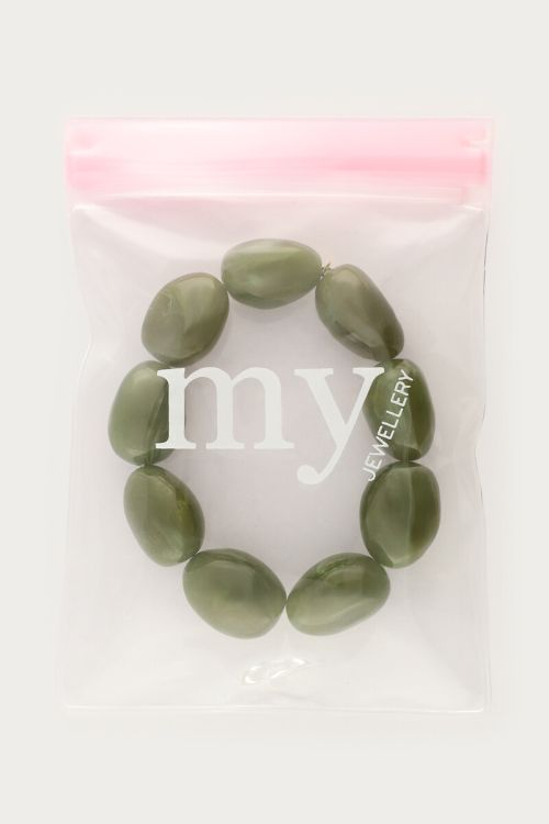 Dark green statement bracelet with beads | My Jewellery