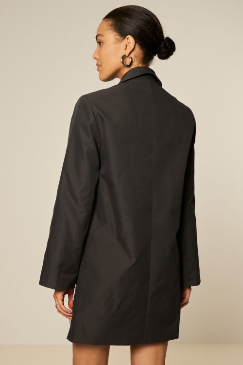 Dark grey blazer dress with faux pearls | My Jewellery