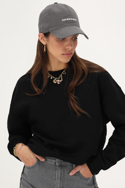 Dark grey cap "Oui mais non" | My Jewellery