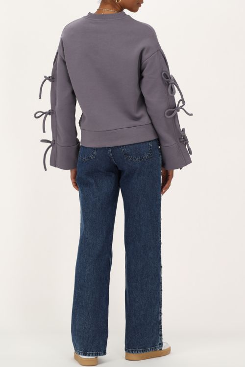 Dark grey sweater with bows | My Jewellery