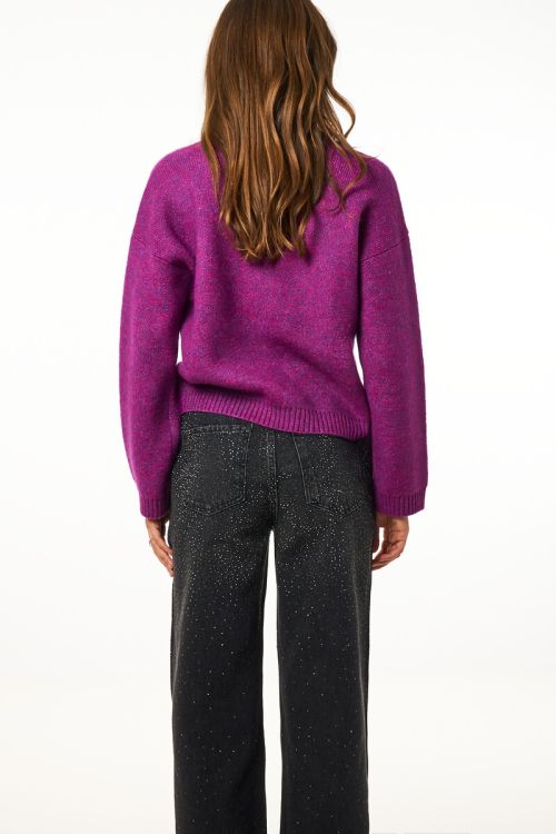 Dark grey wide leg jeans with rhinestones | My Jewellery