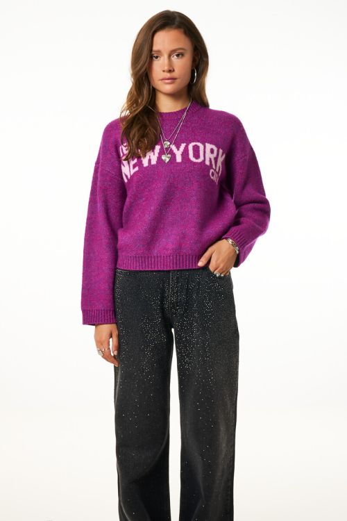 Dark grey wide leg jeans with rhinestones | My Jewellery