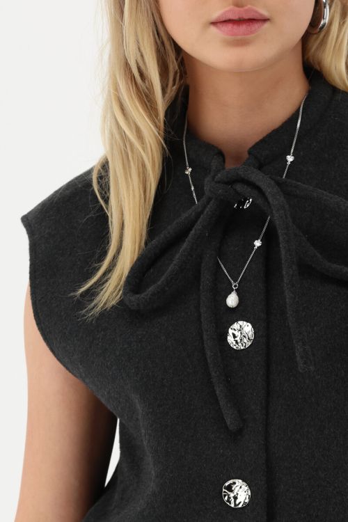 Dark grey wool  with buttons | My Jewellery
