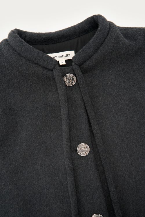 Dark grey wool  with buttons | My Jewellery