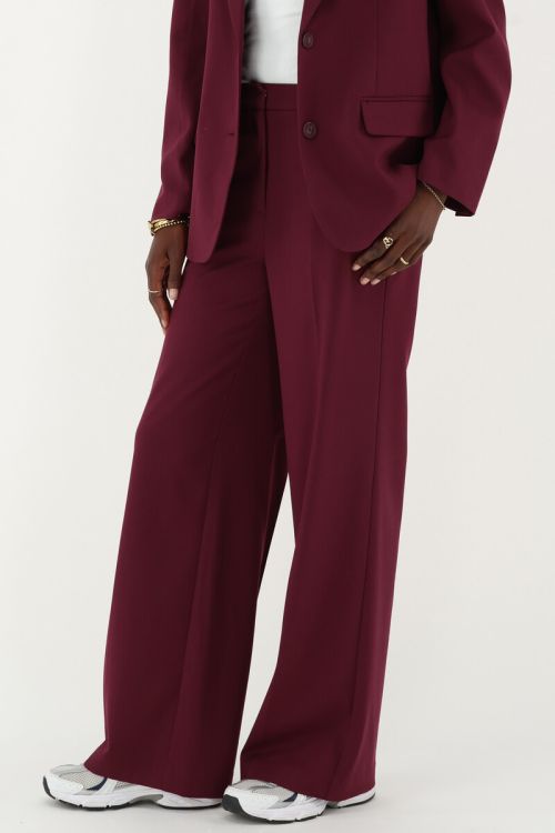 Dark red basic wide leg trousers | My Jewellery