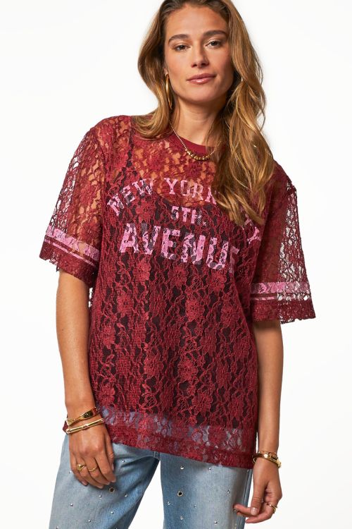 Dark red lace top "New York Avenue" | My Jewellery