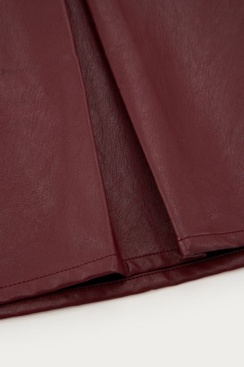 Dark red PU top with short sleeves | My Jewellery