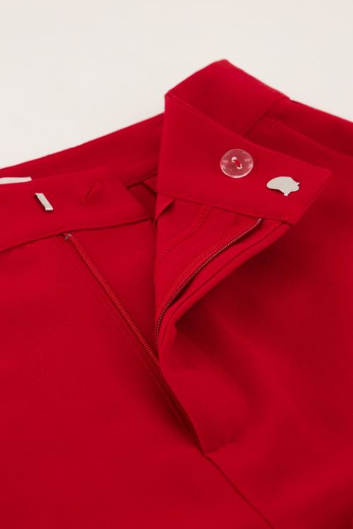 Dark red pants with blind buttons | My Jewellery