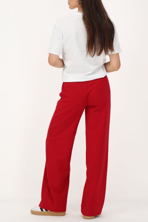 Dark red trousers with blind buttons | My Jewellery