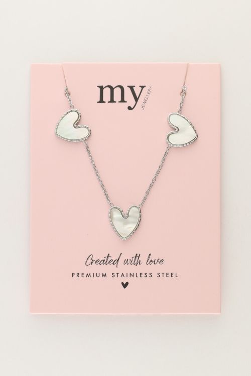 Fine necklace with mother of pearl hearts | My Jewellery