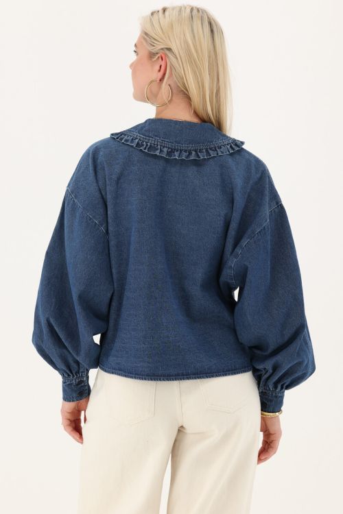 Denim blouse with collar | My Jewellery
