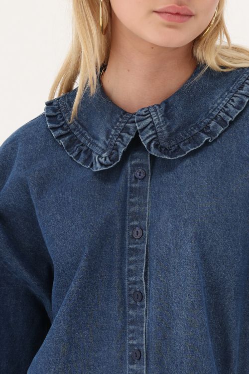 Denim blouse with collar | My Jewellery