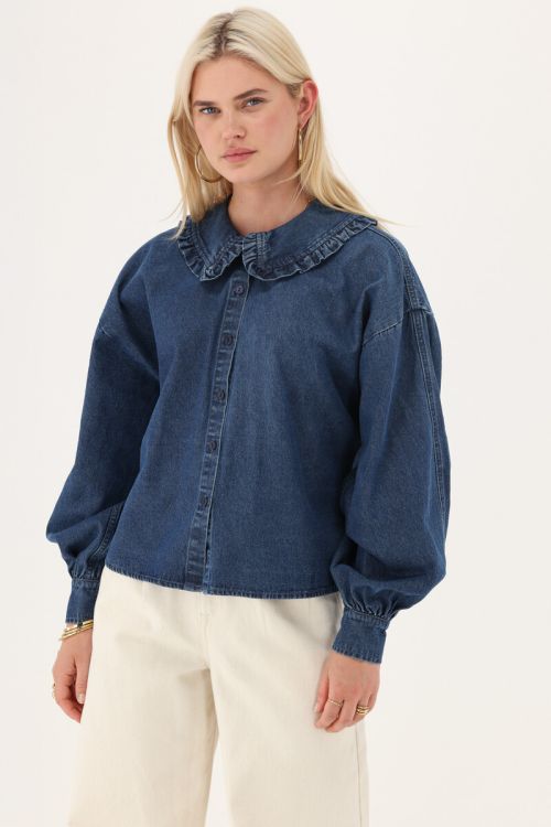Denim blouse with collar | My Jewellery