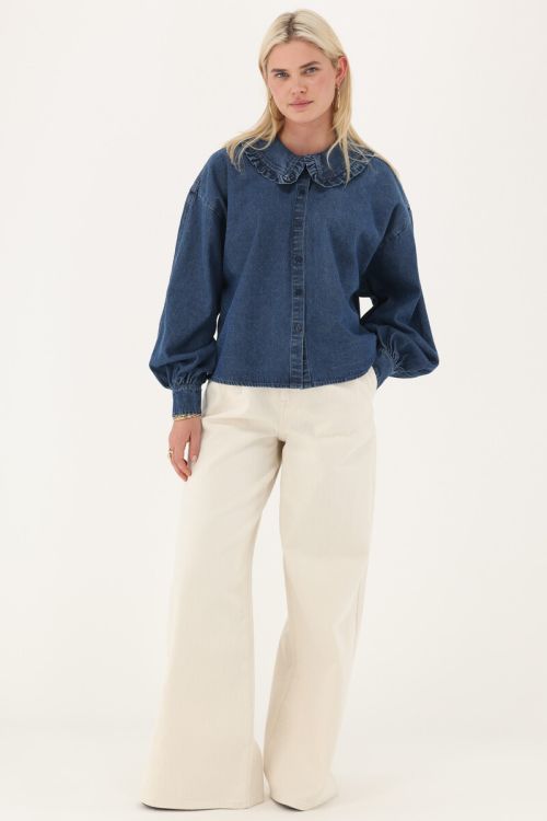 Denim blouse with collar | My Jewellery