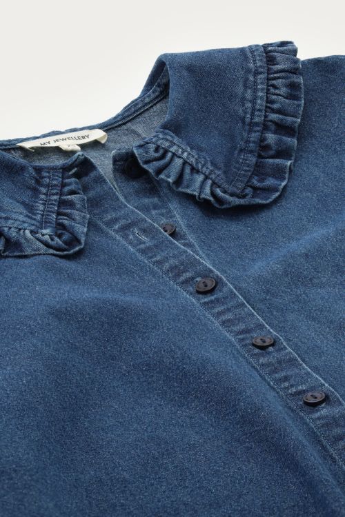 Denim blouse with collar