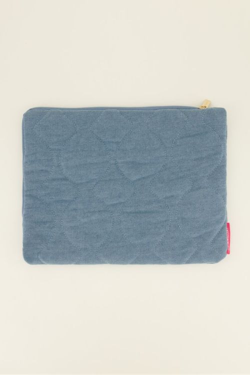 Blaue Denim-Laptoptasche mit Muster