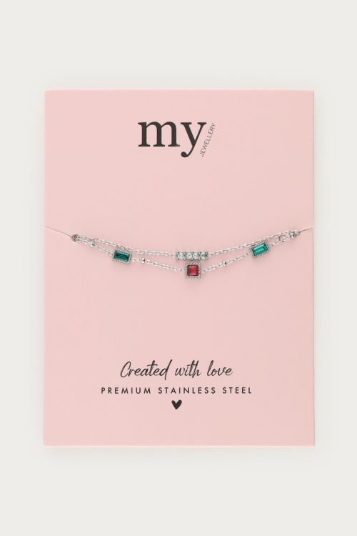 Double bracelet multicolor rhinestone | My Jewellery