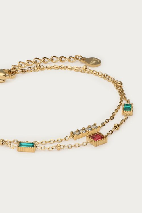Double bracelet multicolor rhinestone | My Jewellery