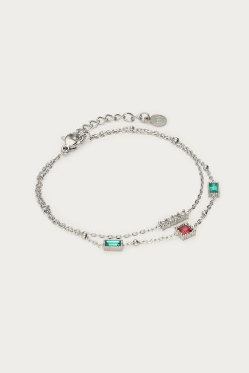 Double bracelet multicolor rhinestone | My Jewellery
