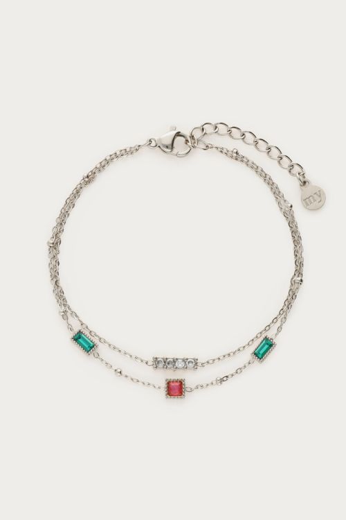 Double bracelet multicolor rhinestone | My Jewellery
