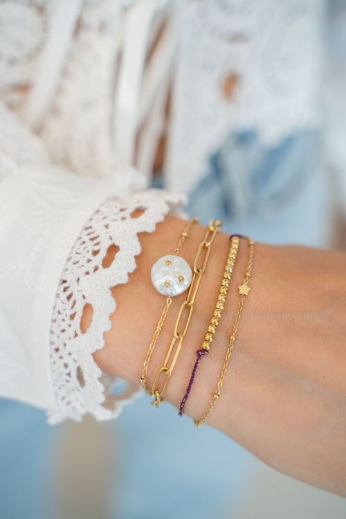 Doppeltes Gliederarmband Süßwasserperlen