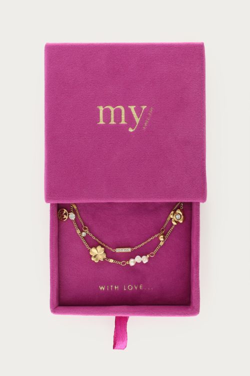 Bracelet double avec perles d'eau douce "dreams come true" 